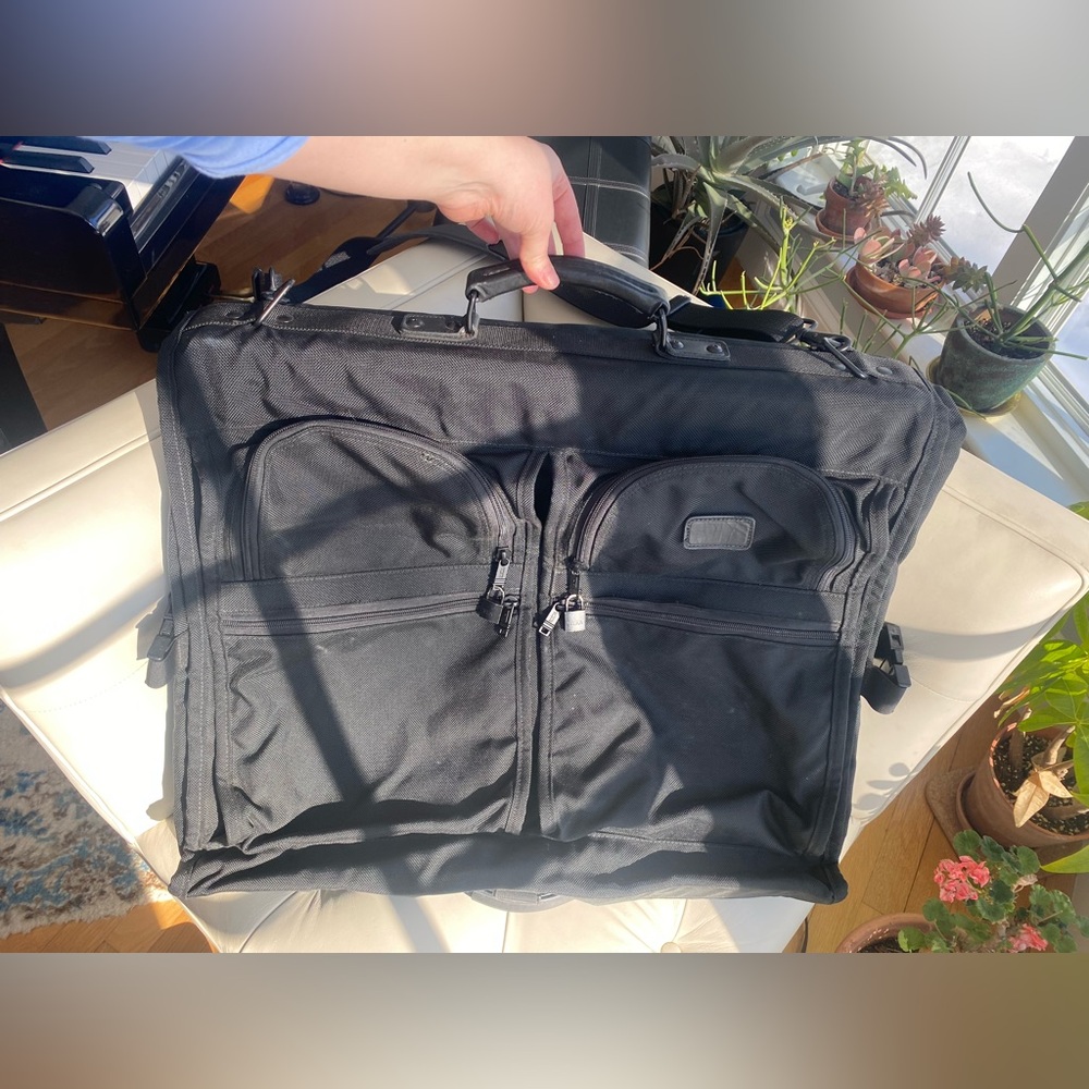 TUMI Black Garment Travel Bag | Classic Ballistic Nylon | Detachable Strap - Picture 2 of 16